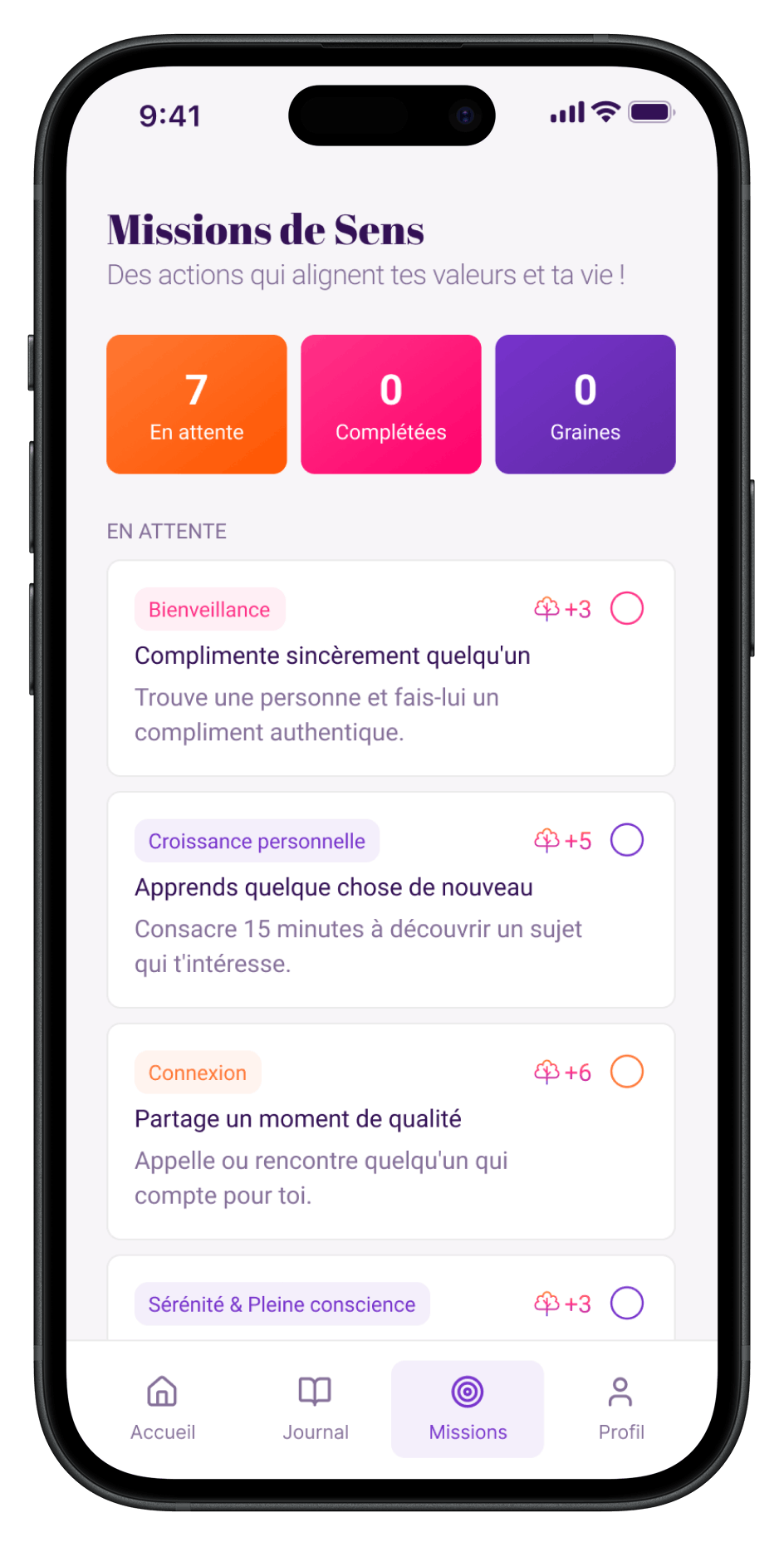 Missions du jour Lumina